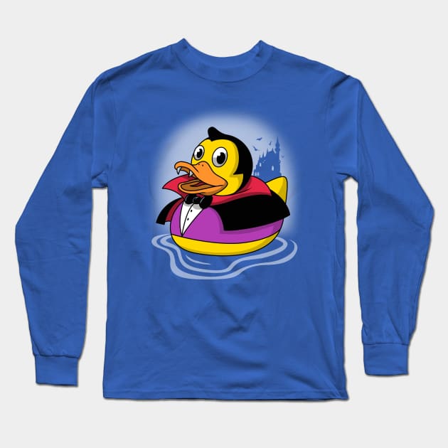 Rubber Duckula Long Sleeve T-Shirt by Vincent Trinidad Art